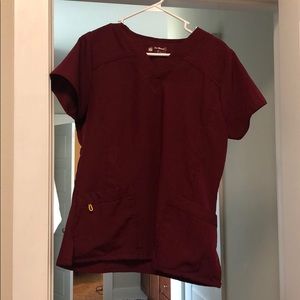 Wine medium scrub top